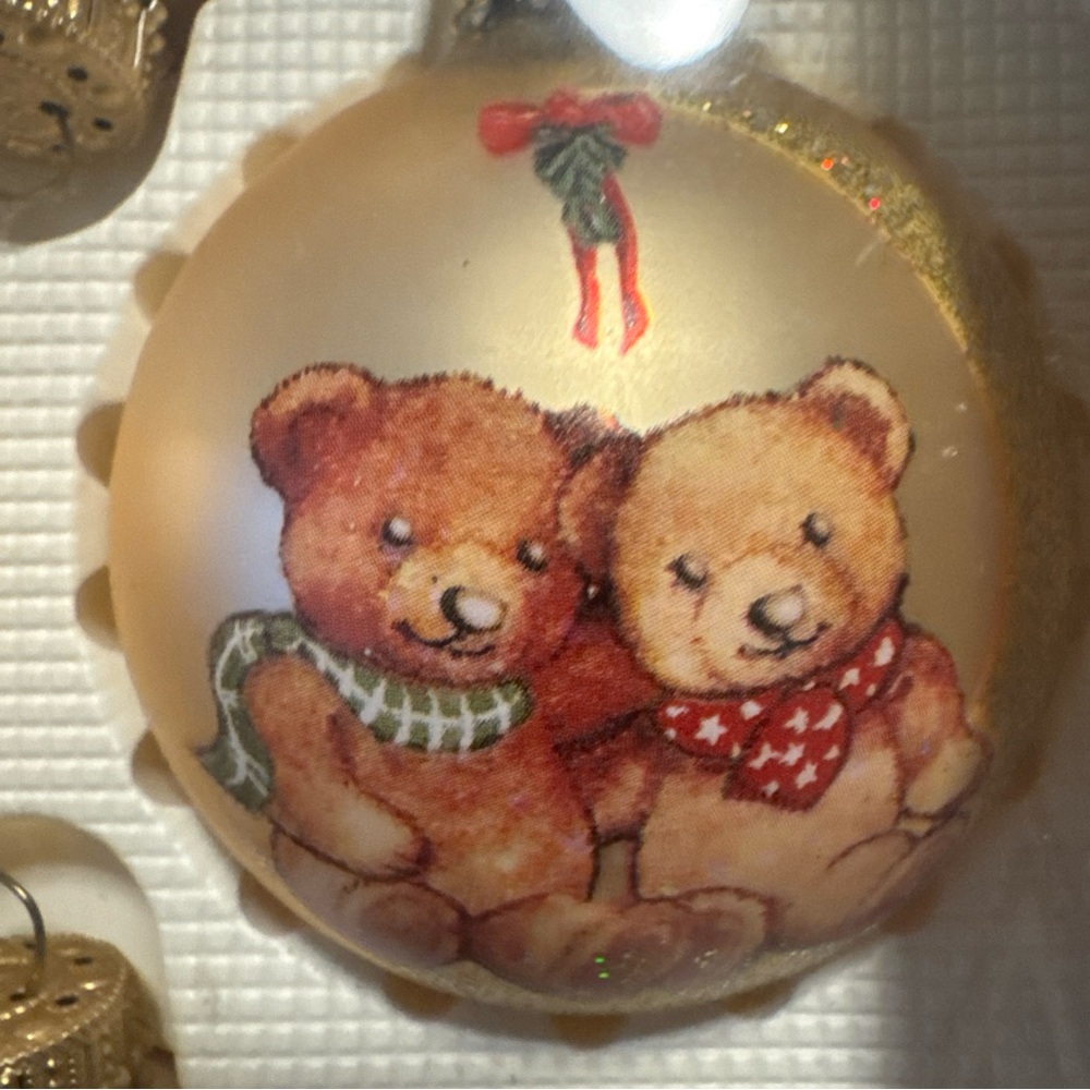 Krebs Christmas Glass Teddy Bear with Moon Vintage - Picture 7 of 7